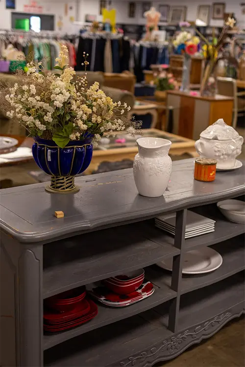 Selection of home décor and decorative accents available at Value Village Thrift Store.